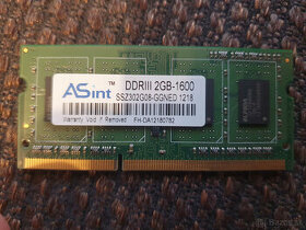 DDR3 2GB SODIMM 1600MHz - 1