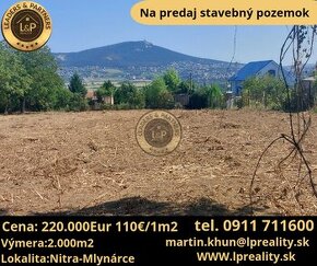 Na predaj pozemok Nitra-Mlynárce 2000m2 - 1