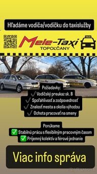 Hľadáme vodiča do taxislužby