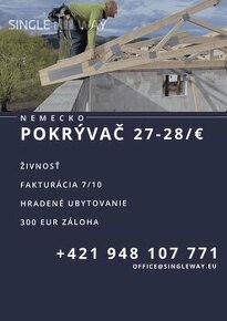 POKRÝVAČI 27€/H DLHODOBO