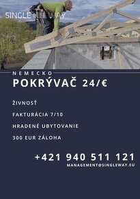 POKRÝVAČI 24€/H DLHODOBO / NEMECKO