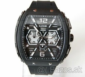 LIGE 89108 Black LED Chronograph - pánske fashion hodinky - 1