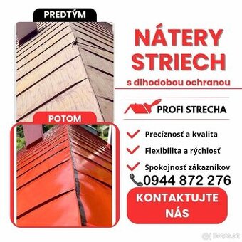 NÁTERY STRIECH PfofiStrecha Maľovanie 100% kvalita