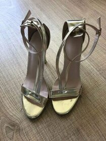 strieborno-zlaté sandálky - 1