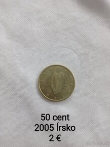 2 eurové mince, 1€, 0,50€ - 20