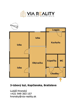 3-izbový byt s loggiou, pivnica, predaj, Kopčianska ulica, B - 20