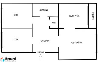 3 IZBOVÝ REKONŠTRUOVANÝ BYT, LODŽIA, KOŠICE, SÍDLISKO KVP - 20