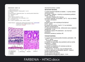 Histológia vypracka a nakresy preparátov LF SZU - 20