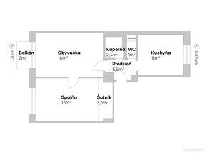 Prenájom 2-izbového bytu v centre NMnV - 20