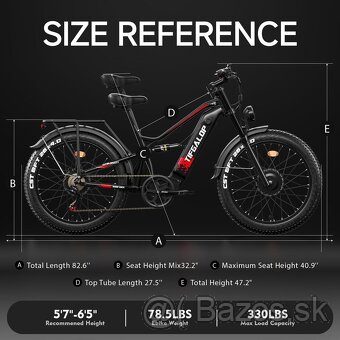 Výkonný ebike Tifgalop 2x750W,21Ah,65km/h,100km,36kg,nový - 20