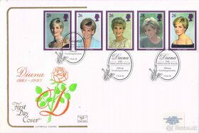 Poštové známky, filatelia: Anglicko, Lady Diana, FDC obálky - 20