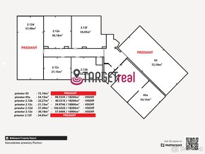 Na predaj, Kancelárske priestory, výmera od 21m² do 72m² ,Ex - 20