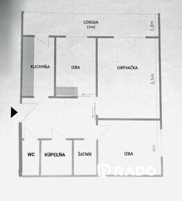 RADO | Parádny tehlový byt na "prerábku" 84m2 + loggia 17m2, - 20