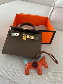 Hermes kelly mini hnedá - khaki - 20