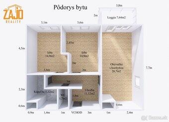 3 – IZBOVÝ BYT S PARK. MIESTOM A LOGGIOU NOVOSTAVBA  TRENČÍN - 20