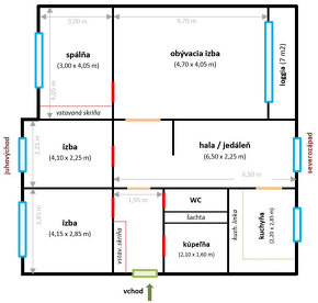 4 izbový zrekonštruovaný byt s halou a s loggiou, 87m2 - 20