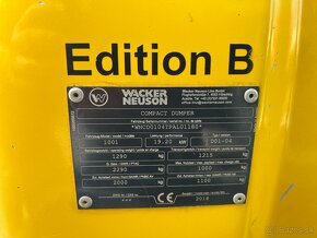 Dumper vyklapac Wacker Neuson 1001, 2018rv, 697mth - 20