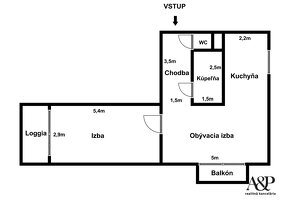 NA PREDAJ 2 IZB. BYT, LOGGIA AJ BALKÓN, 51M2, PALÁRIKOVA UL. - 20