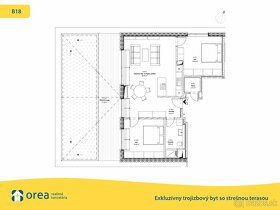 Luxusný 3 - izbový byt so strešnou terasou v novostavbe - 20