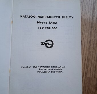 Katalóg náhradných dielov Jawa moped typ 207.500 - 2