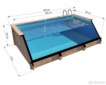 Drevený bazén 4 x 2 metre s polypropylénovým vložkom (Termo - 2