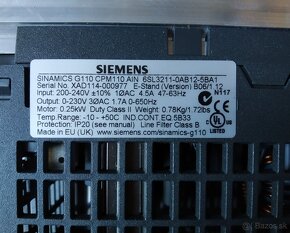 Frekvencny menic Siemens Sinamics G110 0,25kW - 2