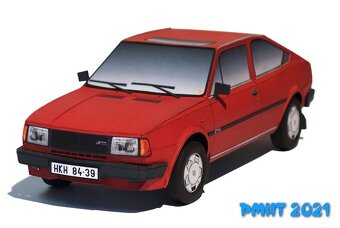 Papierový model - ŠKODA Rapid 136 (1987) červená - 2