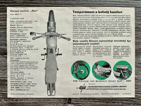 Dobový prospekt - Simson Mokick Star ( 1965 ) - 2