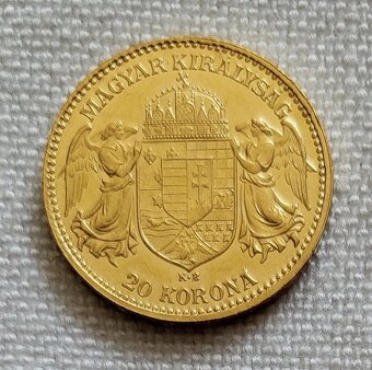 Zlatá uhorská 20 koruna FJI, 1912kb, lepší ročník,super stav - 2