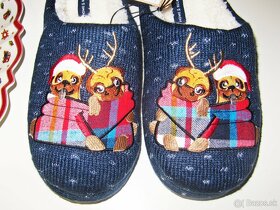 Vianočné papuče - mopslík - 2