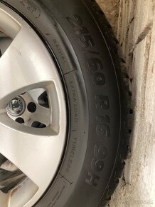 Predám elektróny Škoda 5x112 , pneu 215/60 r16 , ET45 , 57,1 - 2