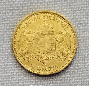 Zlatá uhorská 10 koruna FJI, 1896 kb, lepší ročník - 2