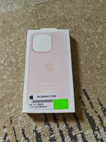 Originálne silikónové puzdro pre Iphone 15 pro light pink - 2