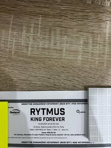 RYTMUS - KING FOREVER O2 Arena 2x lístky + 2x catering - 2