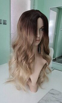 Blond ombre kučeravá parochňa - 2