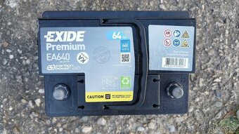 Predám novú autobatériu EXIDE Premium 64 Ah, 640 A, 12V. - 2