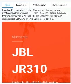 detske sluchadla JBL - 2