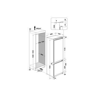 Vstavaná kombinovaná chladnička 69cm Whirlpool SP40812EU - 2