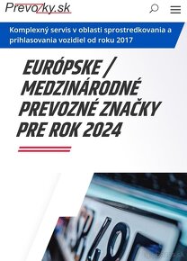 Prevozné značky nad 3,5t ✅2024✅ | Prevozky.sk - 2