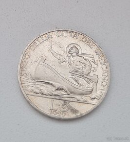 5 lira 1929 Vatikán vzácna - 2