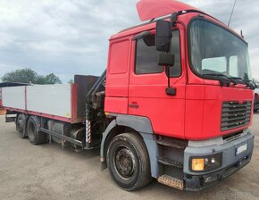 2001 MAN 6x2 valník 6.3m+HR Hiab 102 lůžko jeřáb - 2