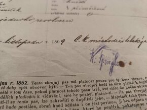 Zbrojní pas - preukaz 1899 Rakúsko Uhorsko, Brušperk - 2