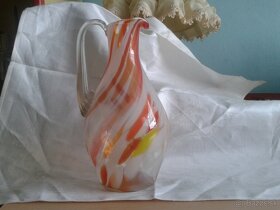 Secesní džbán z farebného hutného skla 2 ks - 2