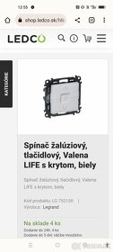 Predám vypínače Legrand valena life na žalúzie - 2