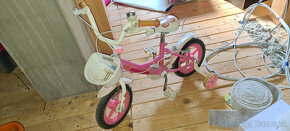 Detký ružový bicykel s pomocnými koleskami Mirella - 2