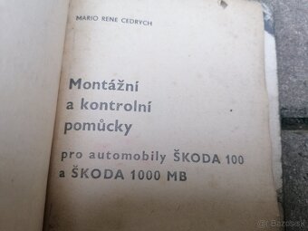 Predám kniha Montážne a kontrolné pomôcky Škoda 100, 1000 - 2