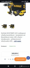 DEWALT DCD796P2 Z PRÍKLEPOM 2X BATERIA 5.0Ah KUFRÍK JE TO V - 2