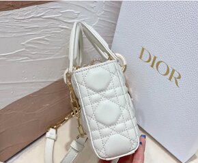 Dior Lady biela/krémova kožená kabelka - 2