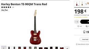 Predám el. gitaru Harley Benton Deluxe Series TE-90QM Trans - 2