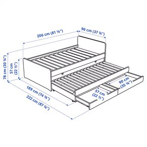 ikea 2 postel výsuvna s uložnym priestorom - 2